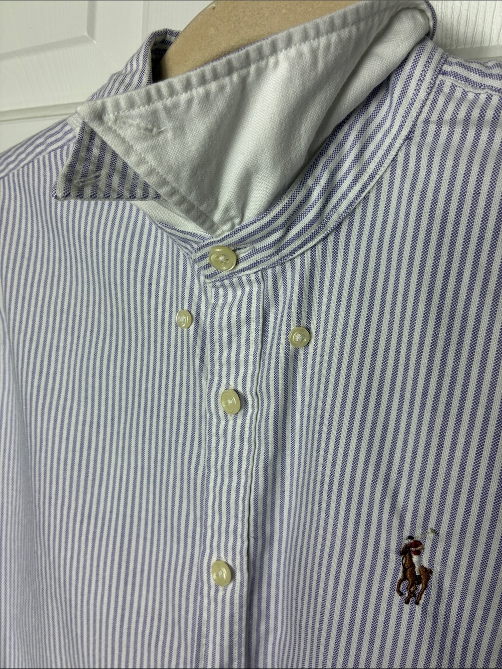 Ralph Lauren Blue and White Stripe Button-Down Shirt - Picture 8 of 10